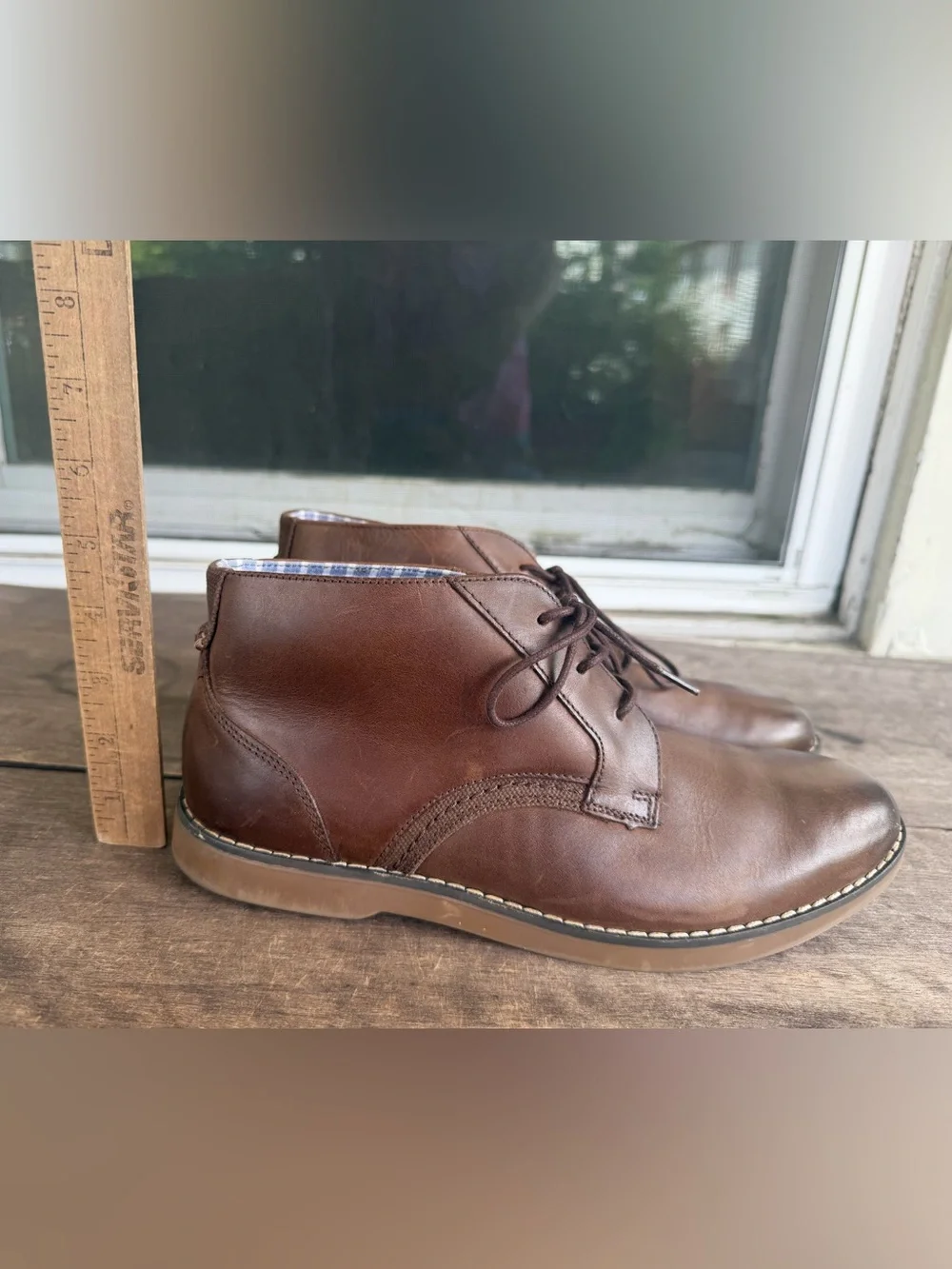 Sperry Newman Chukka Brown Leather Water Resistant Ankle Boots Mens Sz 8M NEW
